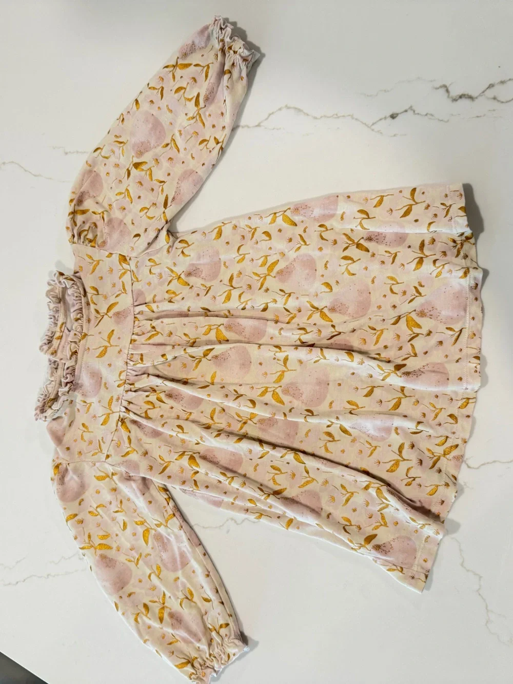 Magnetic Me Pink Dress with Gold Leaf Print